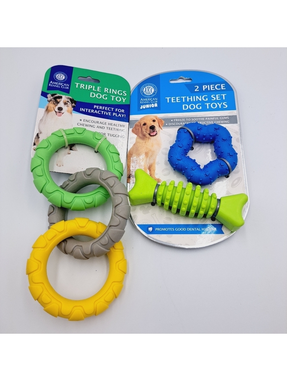 American Kennel Club 3 Piece Dog Puppy Chew Teething Toy Set Small Pet Training
